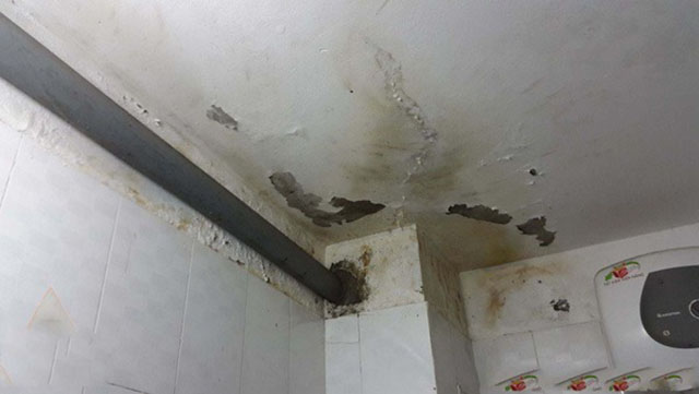 Một số hình ảnh hư hỏng về thấm dột nhà vệ sinh