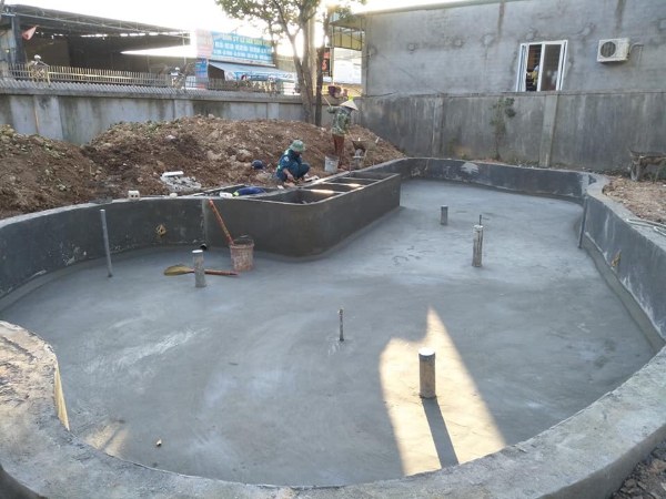 Thi công chống thấm bể cá ngoài trời bằng sika